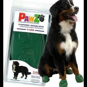 Pawz Waterproof Dog Dogs Boots 12 count, Green, X-Large